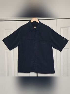 Nike Tiger Woods Collection Golf Shirt Men's Large Blue Rayon Blend Short Sleeve